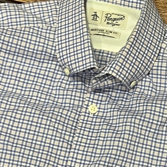 Penguin by Munsingwear Heritage Slim Fit Button Down Mens Shirt - Picture 3 of 6